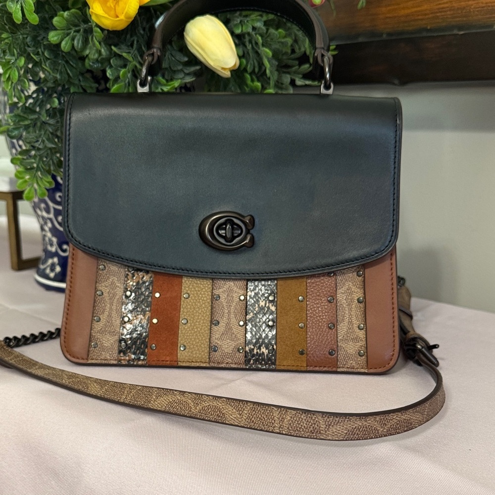 Coach Parker Exotic Top Handle Suede interior PRISTINE